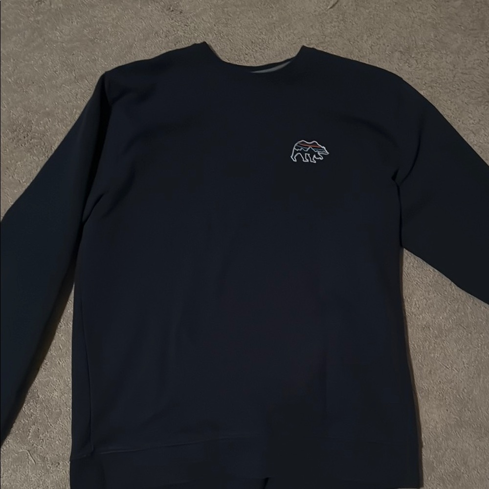 Patagonia Navy Crewneck Sweatshirt with Bear Logo